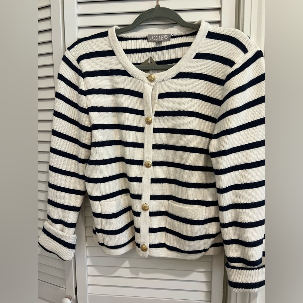 NWT Jcrew Striped Emilie Sweater Blazer- M